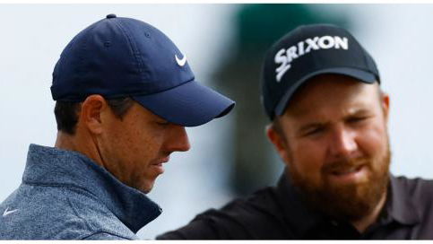 Announcer fumbles on 1st tee: "Please welcome Roy McIlroy and Shaun Lowry"